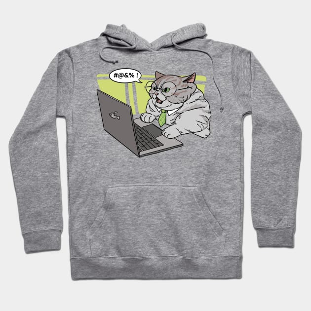 Cat work hard office notebook Hoodie by Vikki.Look